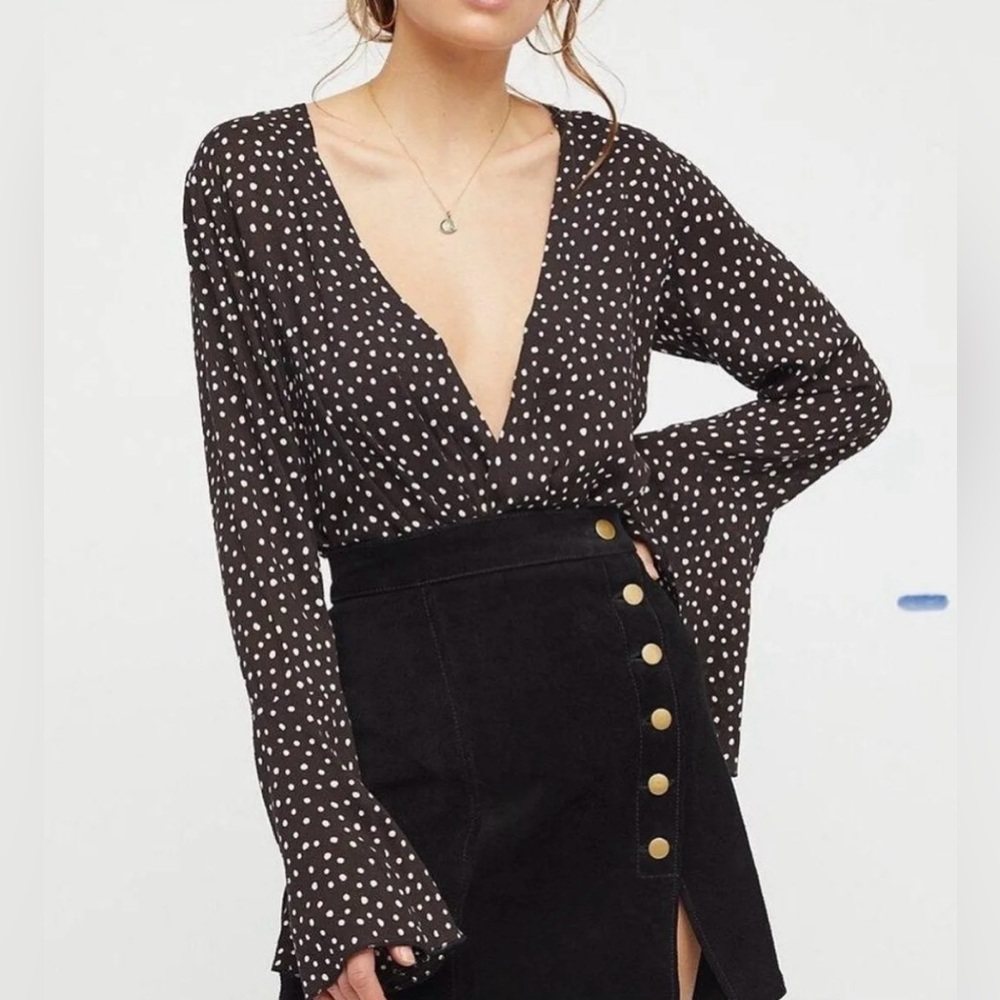 Intimately Free People Makin’ Waves Bell Sleeved Bodysuit